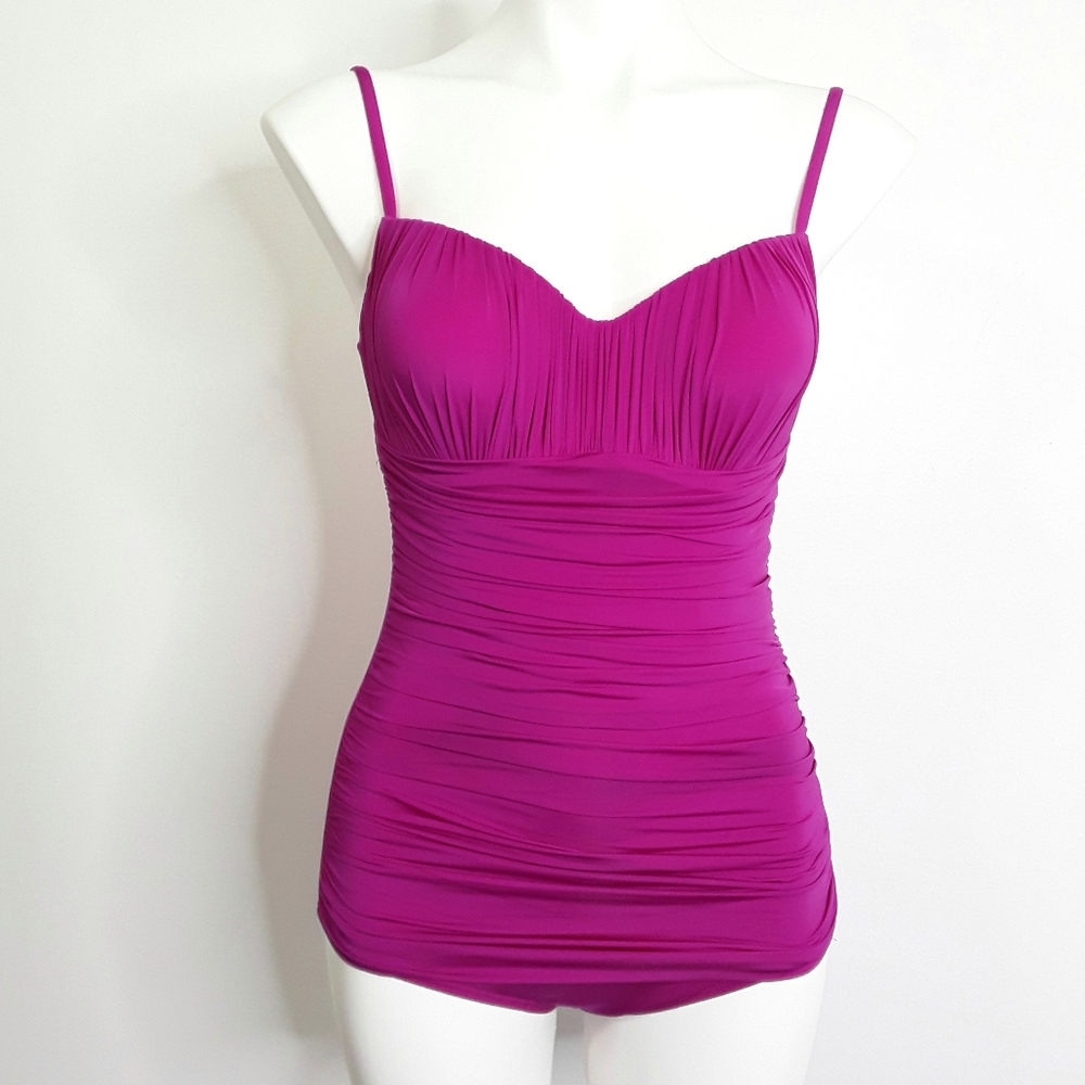 Fit 4 U Retro Style Tummy Control Swimsuit EUC sz 10